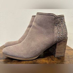 Fergie Bless Taupe Ankle Boots Size 8.5
